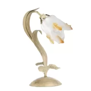Image of Elena Glass Table Lamp, Brushed Gold