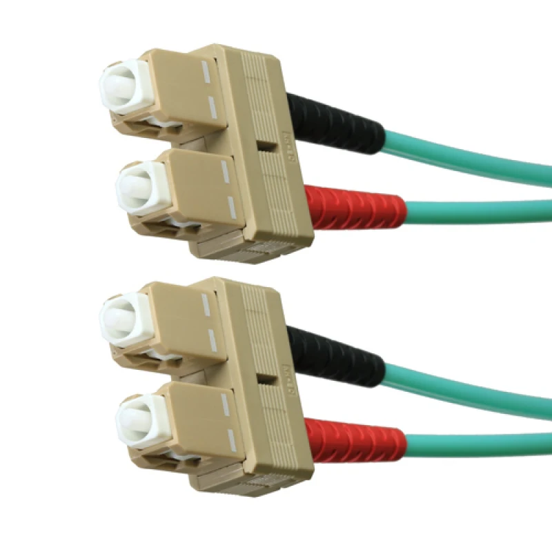 Image of Cablenet 1m OM3 50/125 SC-SC Duplex Aqua LSOH Fibre Patch Lead