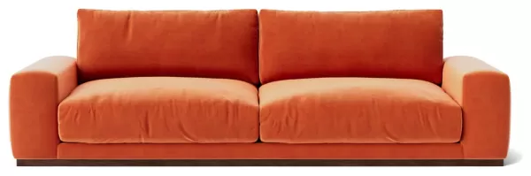 Image of Swoon Denver Velvet 4 Seater Sofa - Burnt Orange