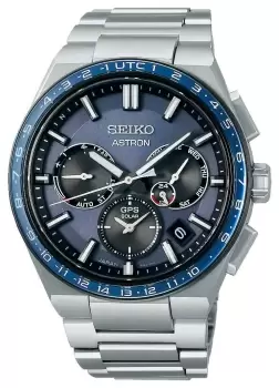 Image of Seiko SSH109J1 Astron Solar GPS Chronograph Blue Dial Watch