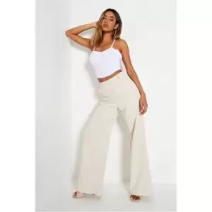 Image of I Saw It First Stone Wide Leg Tailored Trousers - Brown