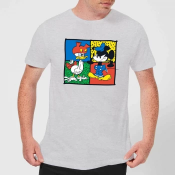 Image of Disney Mickey And Donald Clothes Swap Mens T-Shirt - Grey - XS - Grey
