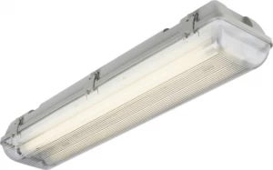 Image of KnightsBridge Twin T8 70W IP65 240V Emergency Backup Non-Corrosive Lamp Fitting