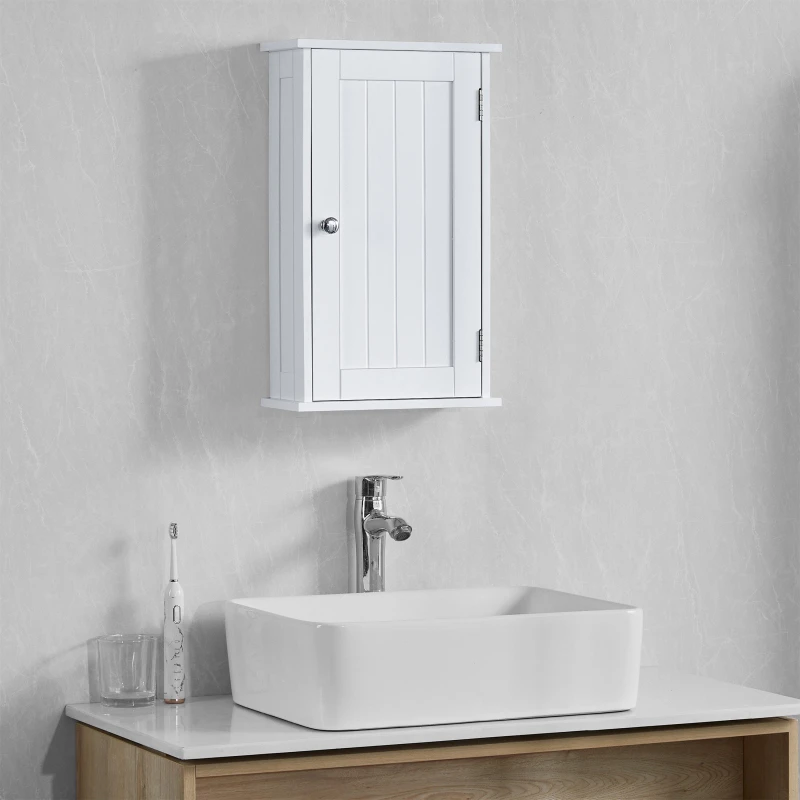 Image of Lassic Bath Vida Priano 1 Door Wall Cabinet White unisex 1 Door