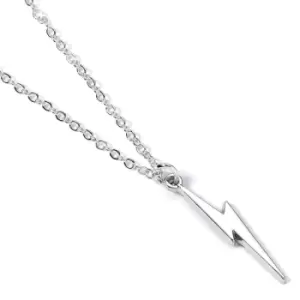 Image of Harry Potter Pendant & Necklace Lightning Bolt (silver plated)