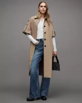 Image of AllSaints Tina Short Sleeve Trench Coat