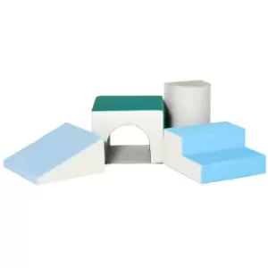 Image of Jouet Kids 4 Piece Soft Foam Puzzle Play Blocks Set - Light Grey/Blue/Green