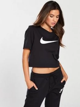 Image of Nike Sportswear Swoosh Crop Tee Black Size M Women