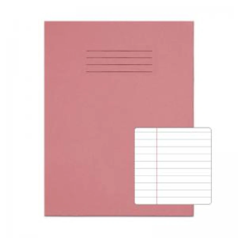 Image of RHINO 9 x 7 Exercise Book 48 pages 24 Leaf Pink 8mm Lined with Margin VTSRVEX3521440