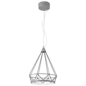Image of Small Diamond Caged Ceiling Pendant, 1 x 8W LED, 3700K, Matt Grey - Luminosa Lighting