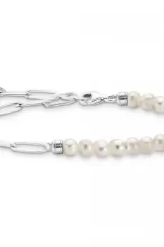 Image of Ladies Thomas Sabo Jewellery Half Chain Half Pearl Charmista Charm Bracelet A2129-158-14-L19V