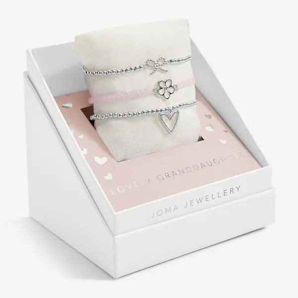 Image of Gift Box Lovely Grandaghter Silver Plated Set Of 3 Bracelet C711