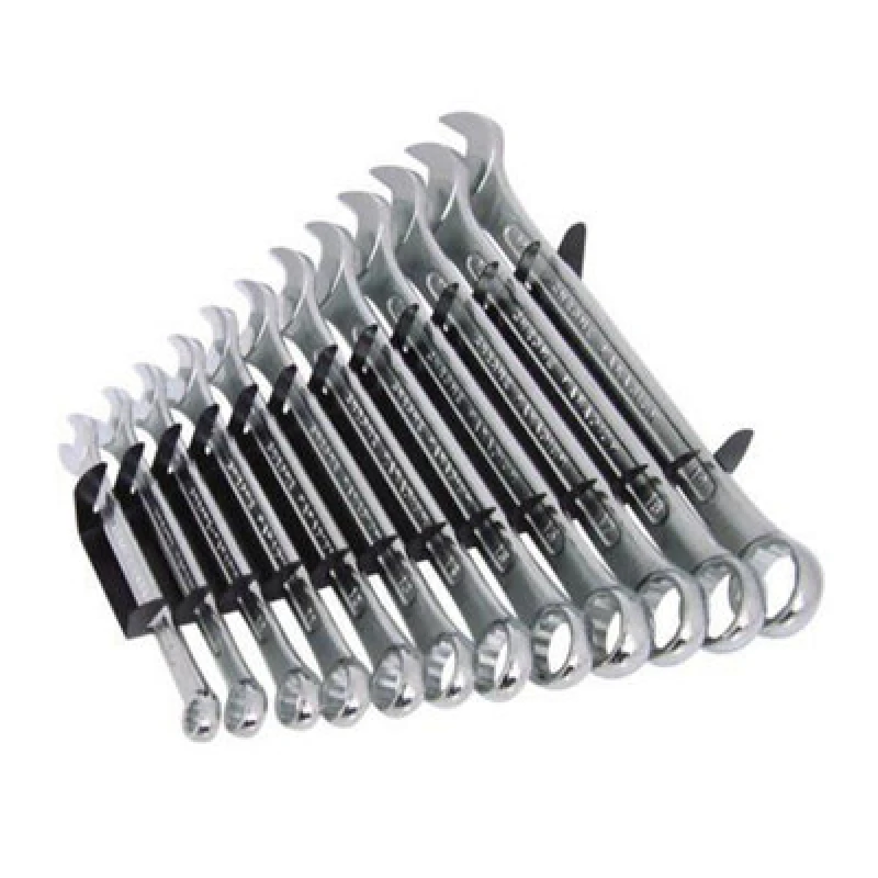Image of Loops 12 Piece 8mm 19mm Combination Spanner Set In Metal Storage Rack Multi