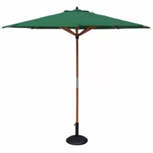 Image of Rowlinson Willington 2.7m Wooden Parasol and 15kg Base, Green