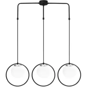 Image of Cristal Model 10 Deco 3-Light Globe Tracking Pendant Lamp Black