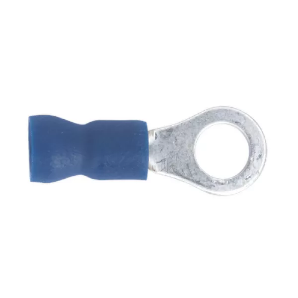 Image of Genuine SEALEY BT25 Easy-Entry Ring Terminal Ø5.3mm (2BA) Blue Pack of 100