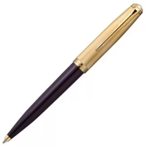Image of Parker 51 Deluxe Plum and Gold Ballpoint Pen