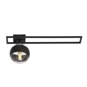 Image of Imago Black Left Side Globe Ceiling Light with Clear,Black Glass Shades v2, 1x E14