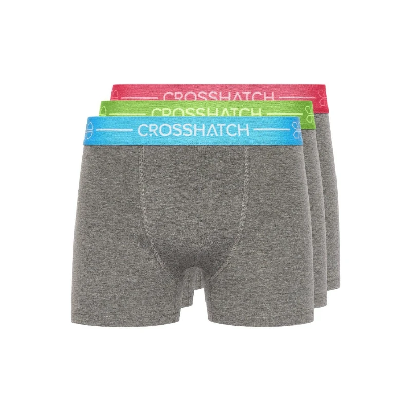 Image of Crosshatch Crosshatch Men Astral Bright Boxers 3pk in Charcoal Size: Medium Charcoal M Male 5059294564588
