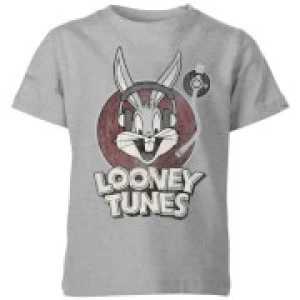 Image of Looney Tunes Bugs Bunny Circle Logo Kids T-Shirt - Grey - 5-6 Years
