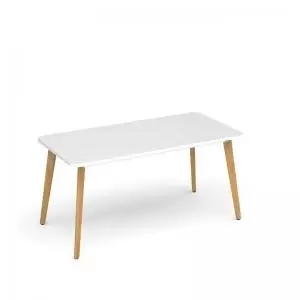 Image of Saxon rectangular worktable with 4 oak legs 1800mm x 800mm - white