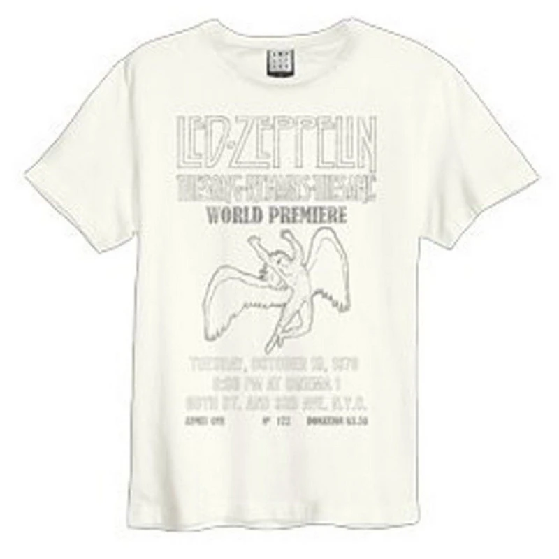 Image of Amplified Amplified Men The Song Remains The Same LED Zeppelin T-Shirt in White Size: X-Small White XS Male 5063238054523