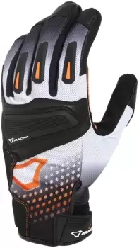 Image of Macna Jugo Motorcycle Gloves, black-white-orange, Size S, black-white-orange, Size S