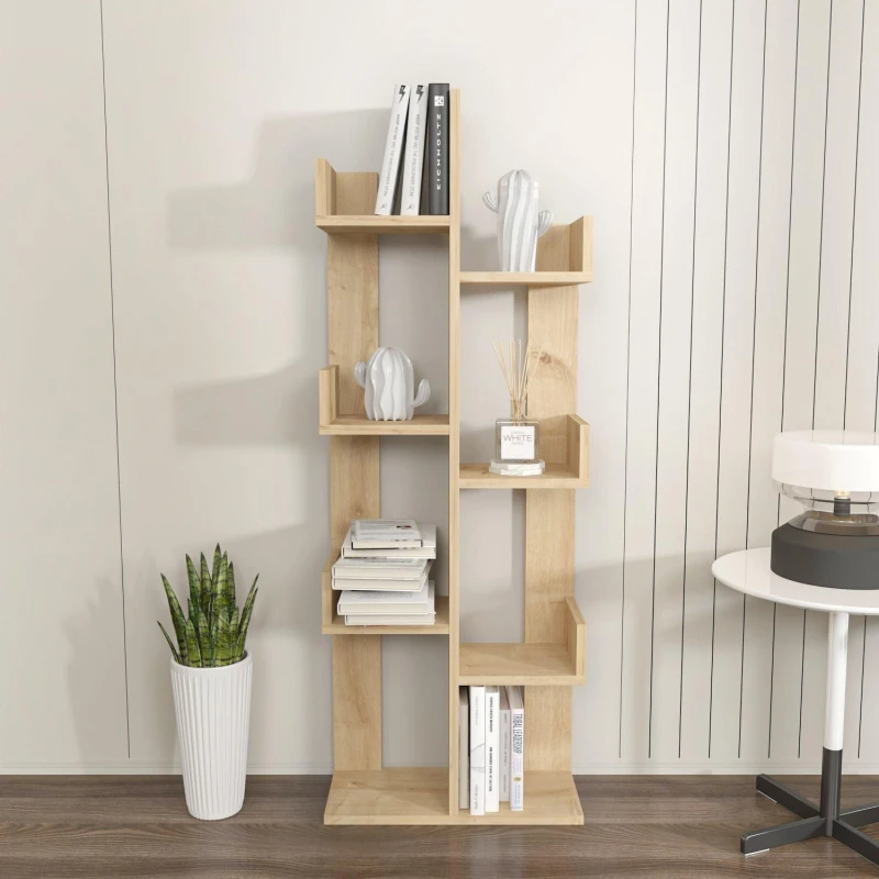 Image of Decorotika Lusia 4-tier Bookcase Shelving Unit Light Oak