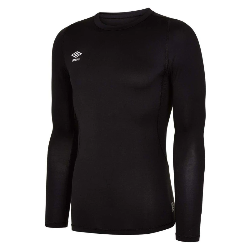 Image of Umbro Umbro Men Core Crew Neck Long-Sleeved Base Layer Top in Black Size: Small Black S Male 5063750784373