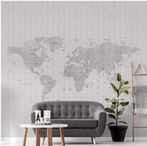 Image of Art For The Home World Map Mural Wallpaper Paper