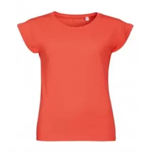 Image of SOLS Womens/Ladies Melba Plain Short Sleeve T-Shirt (M) (Coral)
