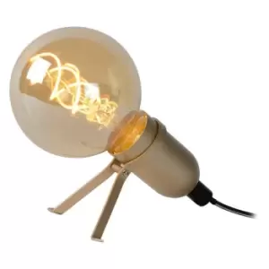 Image of Lucide PUKKI - Table Lamp - LED - E27 - 1x5W 2200K - Matt Gold, Brass