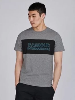 Image of Barbour International Panel Logo T-Shirt - Anthracite Marl