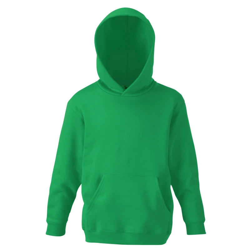 Image of Fruit of the Loom Classic 80 20 Hoodie in Green Size: 5-6 Years Green Unisex 5-6 Years