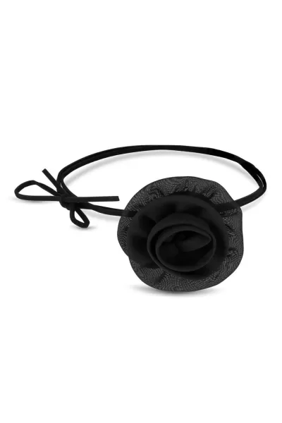 Image of Black Flower Corsage Necklace