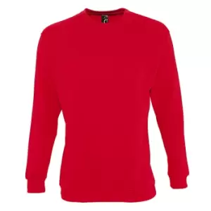 Image of SOLS Mens Supreme Plain Cotton Rich Sweatshirt (S) (Red)