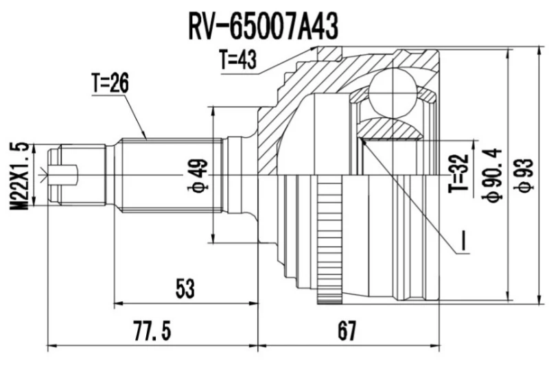 Image of PROCARO 77-RV-600 CV Joint Joint Kit,drive shaft (5)