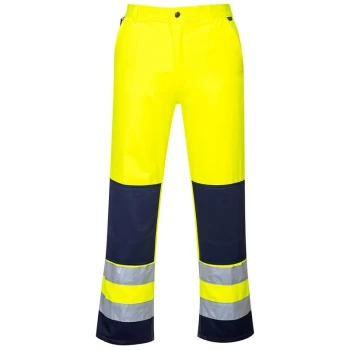 Image of TX71YNRS - sz S Seville Hi-Vis Trousers - Yellow/Navy - Portwest