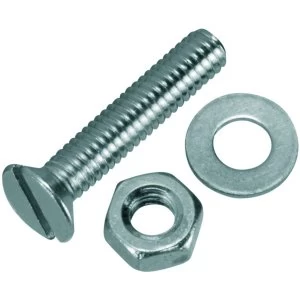 Image of Wickes Machine Screws with Slot Head Nut and Washer - M4 x 20mm Pack of 10
