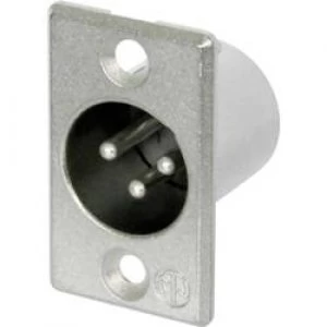 Image of XLR connector Sleeve plug straight pins Number of pins 3 Silver Neutrik NC3MP