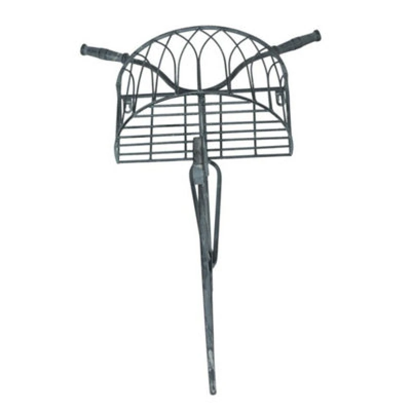 Image of Minster 71Cm Bicycle Wall Planter - Metal - L31 X W46 X H71cm - Stone Grey