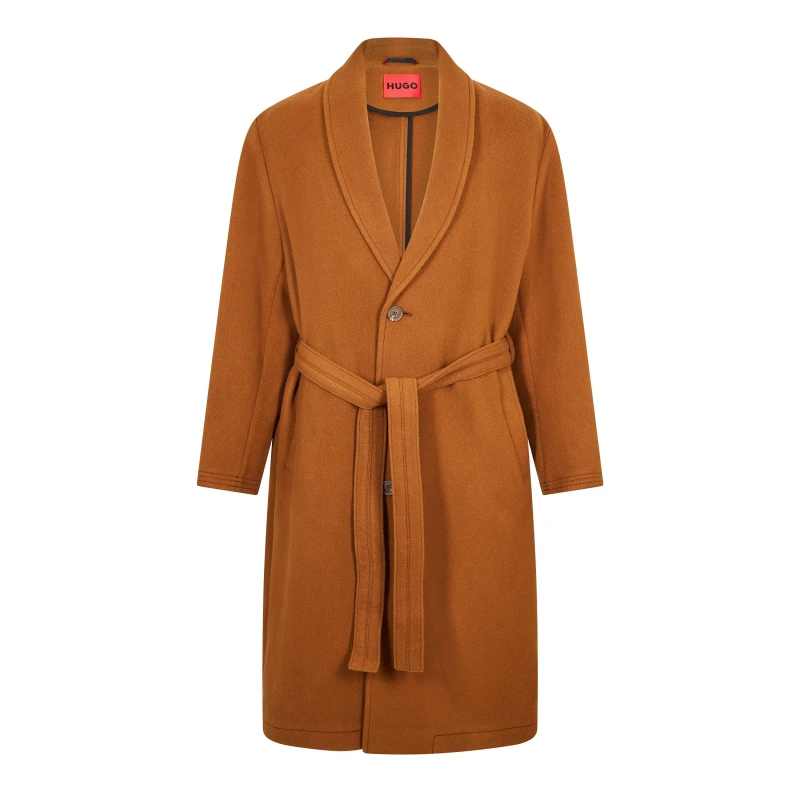 Image of Hugo Marwan2341 10252542 01 Overcoat Mens Rust/Copper male L