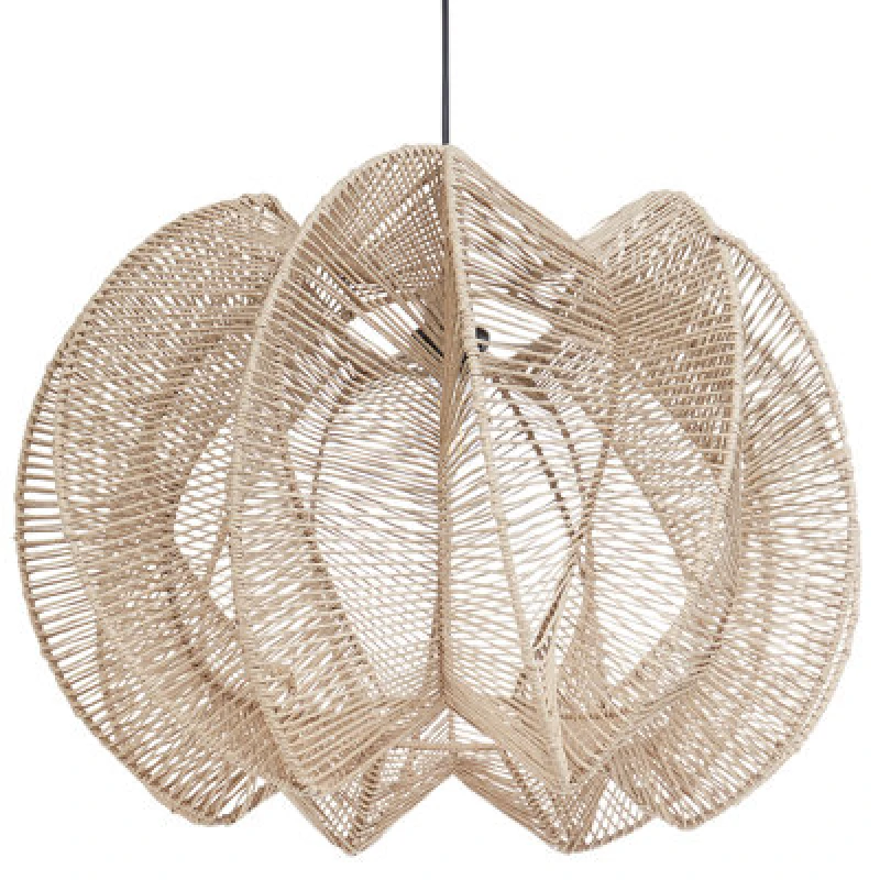 Image of Beliani Pendant Lamp Maninga Paper Rope Light Brown
