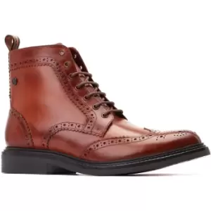 Image of Base London Mens Shaw Lace Up Leather Brogue Boots UK Size 9 (EU 43)