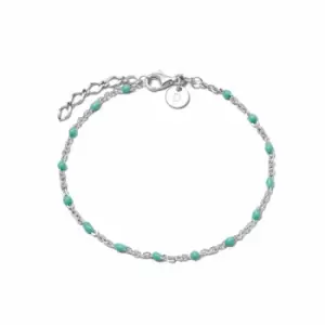 Image of Daisy London 925 Sterling Silver Treasures Turquoise Beaded Bracelet Sterling Silver