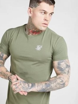 Image of Siksilk Core Gym Tee, Khaki Size M Men