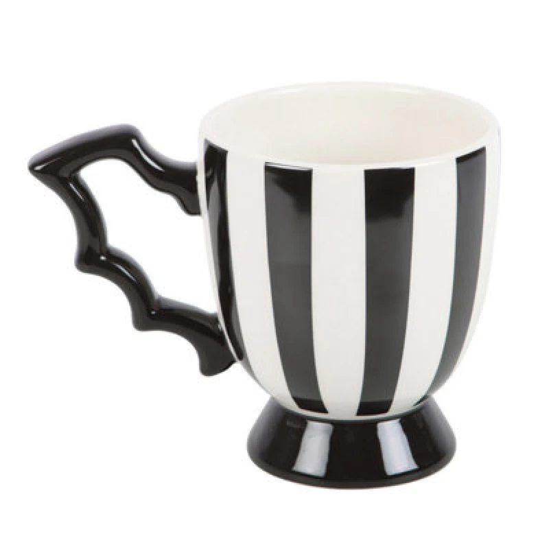 Image of Something Different Something Different Striped Bat Wing Tea Cup in Black One Size Unisex 5063574041515