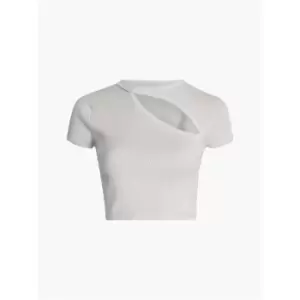 Image of Calvin Klein Jeans Asym Cut Out Knitted Top - Beige