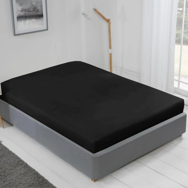 Image of Emma Barclay Fitted Sheet Non Iron Soft Touch Lyla Black unisex Double