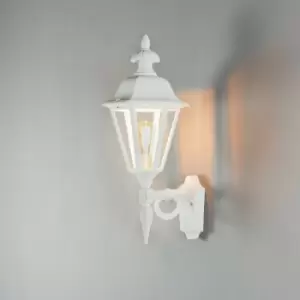 Image of Konstsmide Pallas Outdoor Classic Large Lantern Up Wall Light - Matt White, IP23